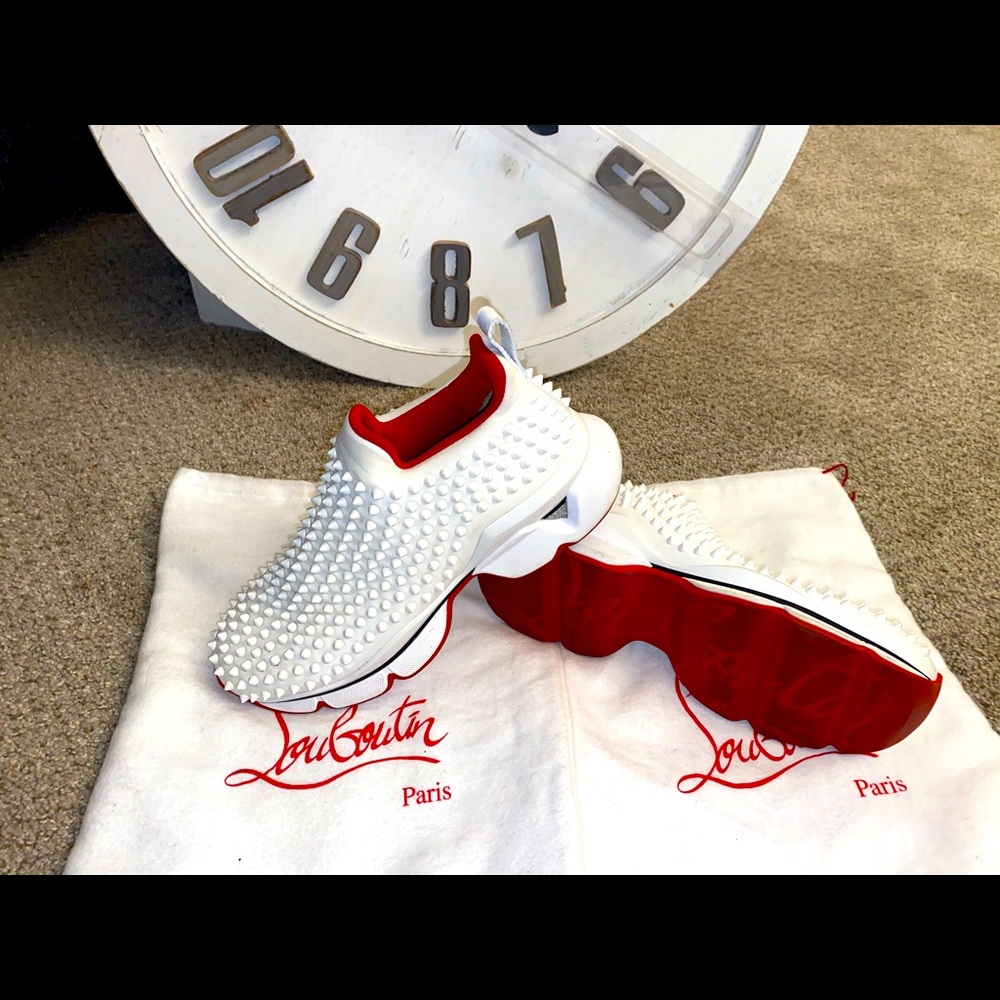 White Spike Sock Christian louboutin make shoe size41
